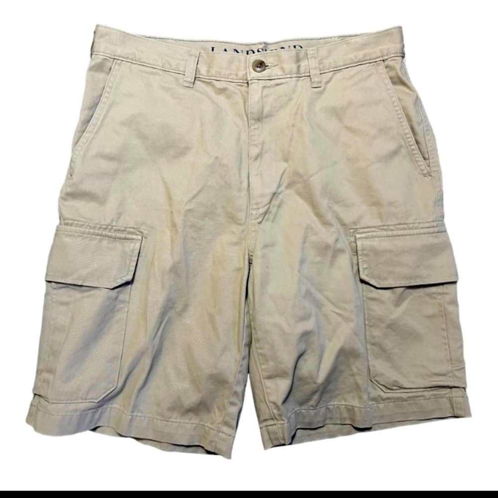 Lands’ End Men’s Khaki cargo shorts size 34